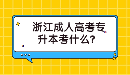 浙江成人高考專升本